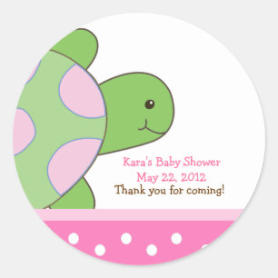 Roze Seaturtle ZEE SCHILDPAD Favor Sticker