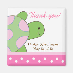 Roze Seaturtle Zee Turtle Baby shower Favor Magnet Magneet
