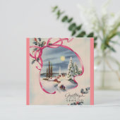 Roze seizoen groeten kaart (Staand voorkant)