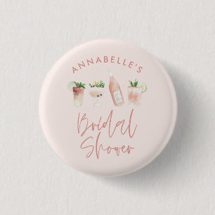 Roze, semimodern cocktailscript vrijgezellenfeest ronde button 3,2 cm