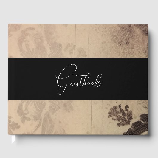 Roze Sepia  textuur bruiloft Gastenboek (Voorkant)