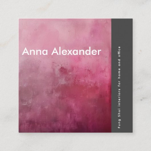 Roze sereniteit ontwerp 1 vierkante visitekaartje (Voorkant)