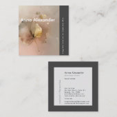 Roze sereniteit ontwerp 3 vierkante visitekaartje (Voorkant / Achterkant)