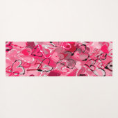 Roze Serenity: Speelse Graffiti Love Hearts Yogamat (Achterkant (horizontaal))