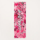 Roze Serenity: Speelse Graffiti Love Hearts Yogamat (Voorkant)