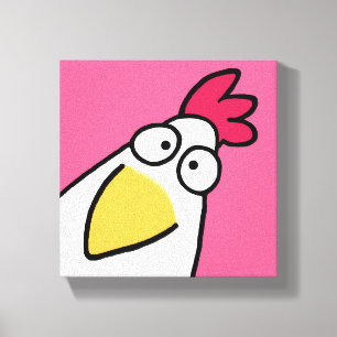 Roze SERIEUS CHICKEN door Sandra Boynton Canvas Afdruk