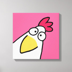 Roze SERIEUS CHICKEN door Sandra Boynton Canvas Afdruk