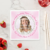 Roze servetten papier. Aangepaste servetten met FO (Insitu)