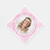 Roze servetten papier. Aangepaste servetten met FO (Hoek)