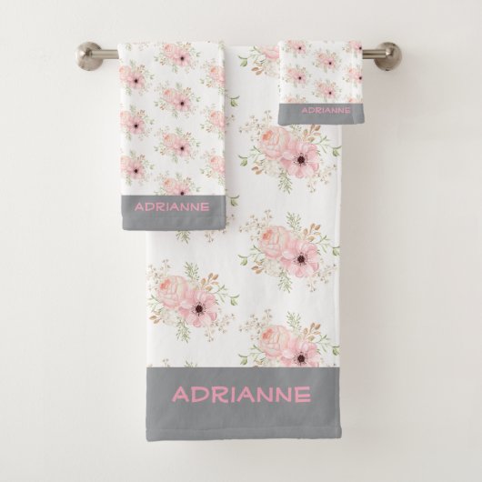 Roze set handdoeken van Floral (Insitu)