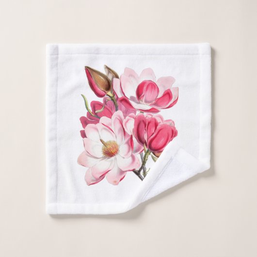 Roze set handdoeken van Magnolias (Wasdoekje)