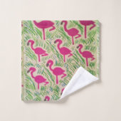 Roze set handdoeken voor flamingo Bathroom (Wasdoekje)