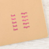 (Roze Set van 10) Elegante Handtekening Script Naa Sticker