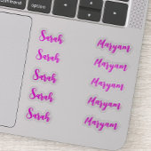 (Roze Set van 10) Elegante Handtekening Script Naa Sticker