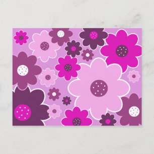 roze Shabby Chic Floral Wallpaper Patroon Briefkaart
