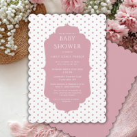 Roze Shabby Chic Polkadot Baby Meisje Douche