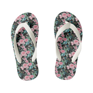 Roze Shabby Chic Roos floral Flowers Beach Thames Kinder Teenslippers