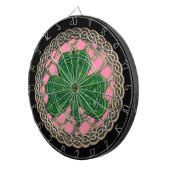 Roze Shamrock on Celtic Knots Dart Board Dartbord (Voorkant Rechts)