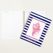 Roze Shell en Navy Stripe Planner (Display)