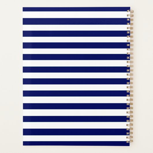 Roze Shell en Navy Stripe Planner (Achterkant)