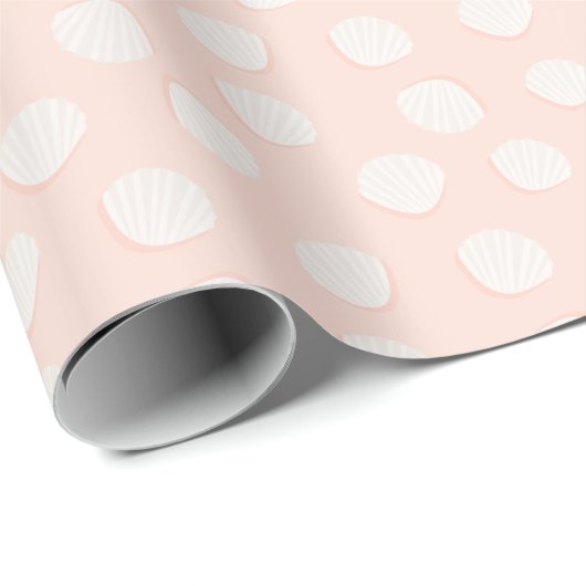 Roze Shell Pattern Wrapping Paper Cadeaupapier (Rol Hoek)