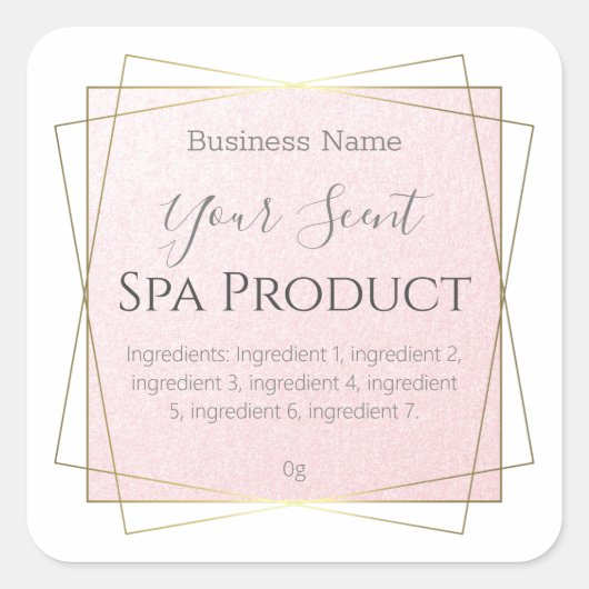 Roze Shimmer Bad Weken Body Scrub Zeep Labels (Voorkant)