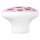 Roze Shimmer Heart Moon Deurknop Keramische Knop (Zijkant)