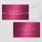 Roze Shimmer met Silver Visitekaartje (Voorkant / Achterkant)