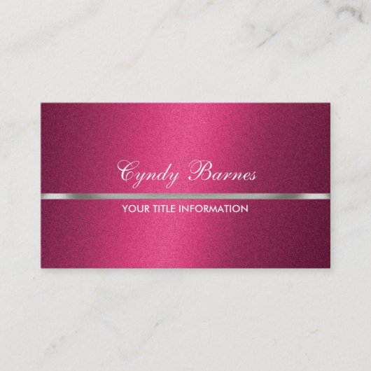 Roze Shimmer met Silver Visitekaartje (Voorkant)