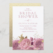 Roze Shimmer Rozen Floral Vrijgezellenfeest Kaart (Voorkant / Achterkant)