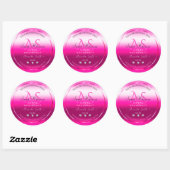 Roze Shimmery Product Labels Diamonds en Initialen (Vel)