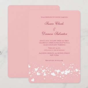 Roze Shine Hearts Valentijnse huwelijksdag Kaart