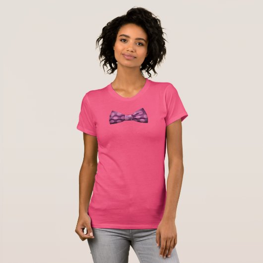 Roze Shirt met Paars Bow Stropdas met roze polaire (Voorkant volledig)