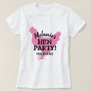 Roze shirten van een partij met  logo kip t-shirt