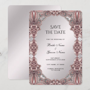 Roze sier Bewaar de datum Save The Date