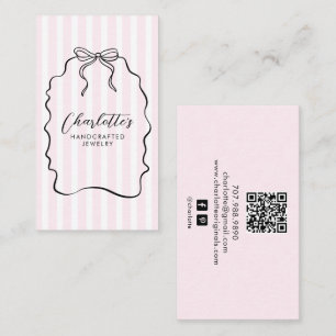 Roze Sieraden Ontwerper Bedrijfskaart Visitekaartje