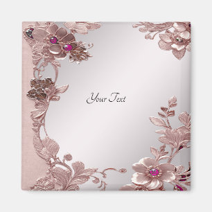 Roze Sierbloem Magneet