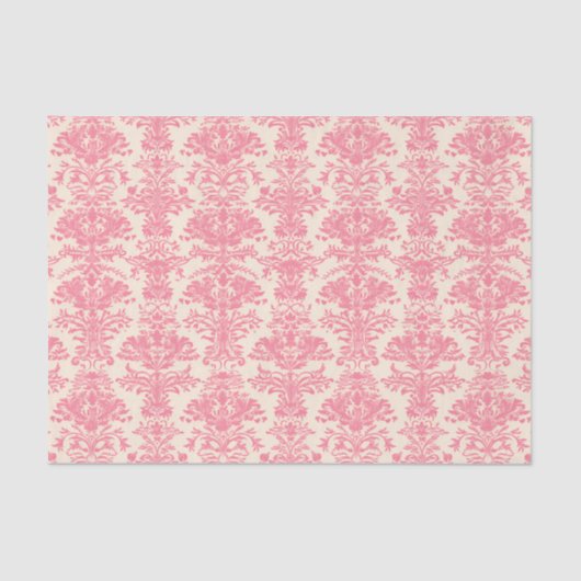 Roze sierdamast patroon tissuepapier (Voorkant)