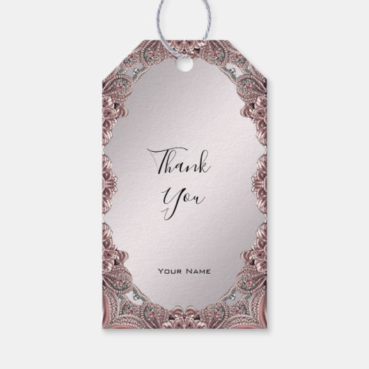 Roze Siergift Label Cadeaulabel (Voorkant)