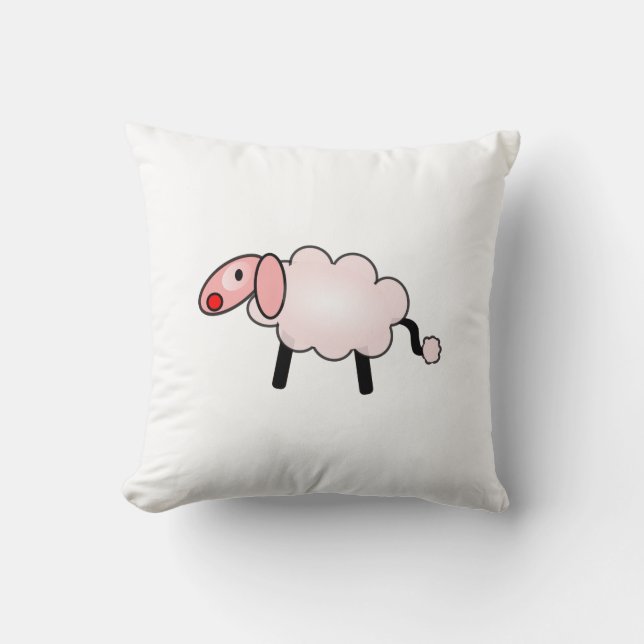 Roze Sierkussen schapen (Voorkant)
