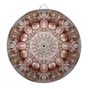 Roze Sierlijke Parel en Bloemendartbord Dartbord
