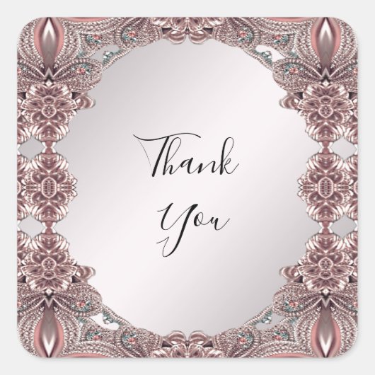 Roze sierlijke Sticker (Voorkant)