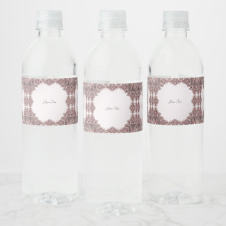 Roze sierwaterflesetiket waterfles etiket