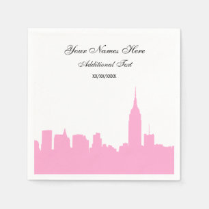Roze silhouet van de NYC-skyline, ESB Servet
