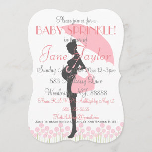 Roze Silhouette Baby Sprinkle Kaart