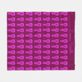 Roze Silhouette Djembe Drum Pattern Paarse Fleece (Voorkant (Horizontaal))