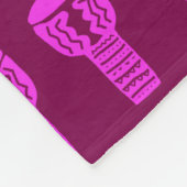 Roze Silhouette Djembe Drum Pattern Paarse Fleece (Hoek)