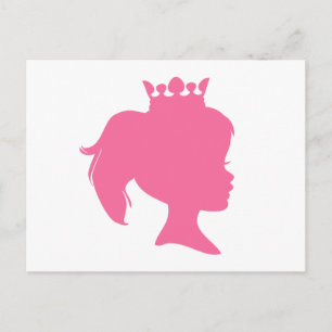 Roze Silhouette Princess T-shirts en Gifts Briefkaart