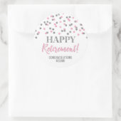 Roze Silver Confetti Happy Retirement Ronde Sticker (Tas)