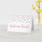 Roze Silver Confetti Welcome Back Kaart (Gele Bloem)